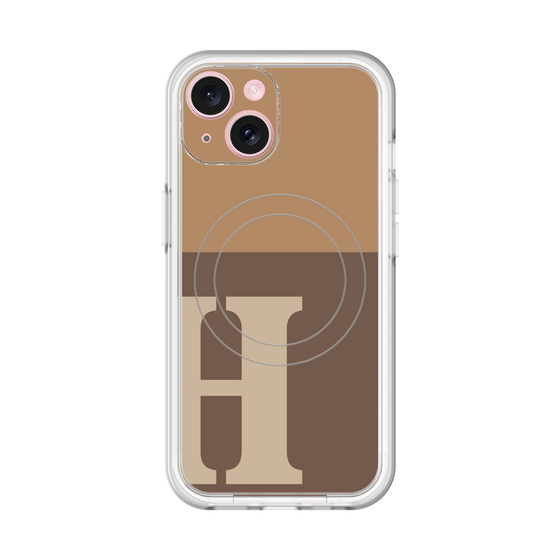 スリムプロテクションプレミアムケース with MagSafe［ オリジナル - initial two tone - H brown ］