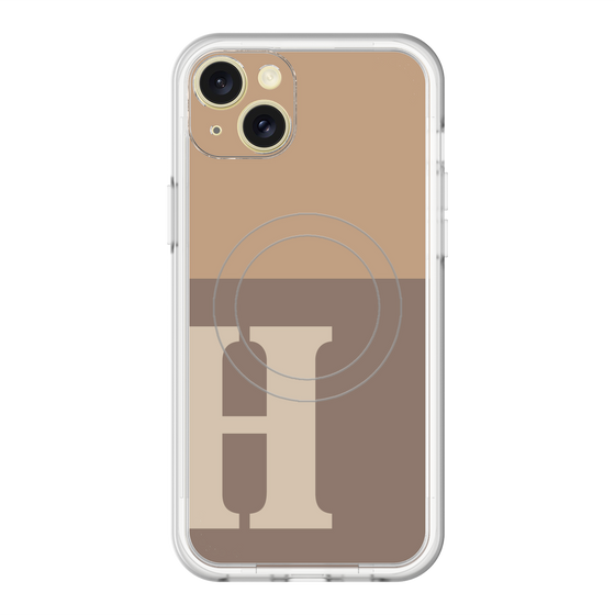 スリムプロテクションプレミアムケース with MagSafe［ オリジナル - initial two tone - H brown ］