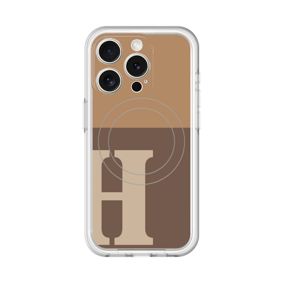 スリムプロテクションプレミアムケース with MagSafe［ オリジナル - initial two tone - H brown ］
