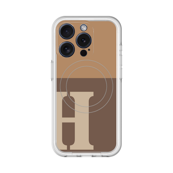 スリムプロテクションプレミアムケース with MagSafe［ オリジナル - initial two tone - H brown ］