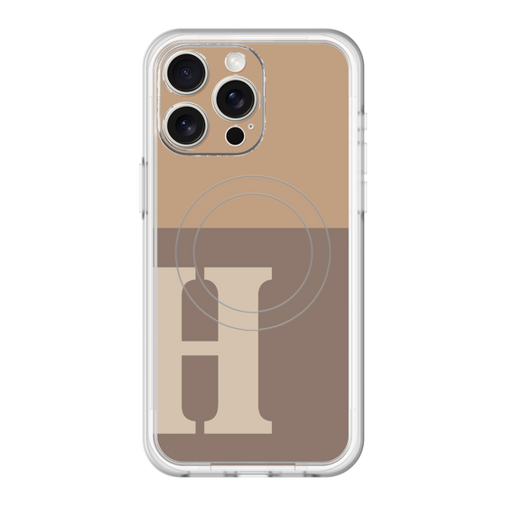 スリムプロテクションプレミアムケース with MagSafe［ オリジナル - initial two tone - H brown ］