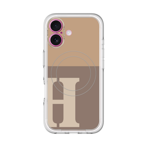 スリムプロテクションプレミアムケース with MagSafe［ オリジナル - initial two tone - H brown ］