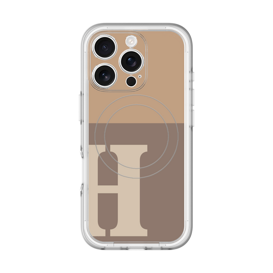 スリムプロテクションプレミアムケース with MagSafe［ オリジナル - initial two tone - H brown ］