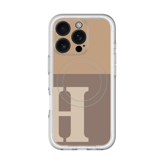 スリムプロテクションプレミアムケース with MagSafe［ オリジナル - initial two tone - H brown ］