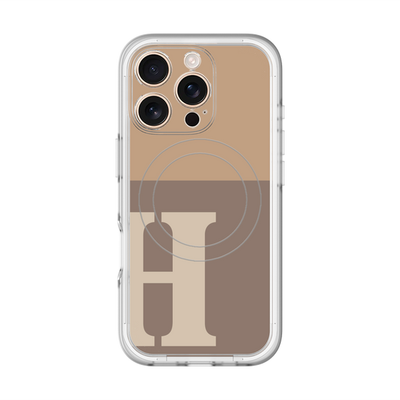スリムプロテクションプレミアムケース with MagSafe［ オリジナル - initial two tone - H brown ］