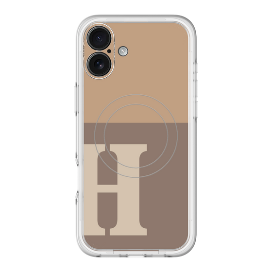 スリムプロテクションプレミアムケース with MagSafe［ オリジナル - initial two tone - H brown ］