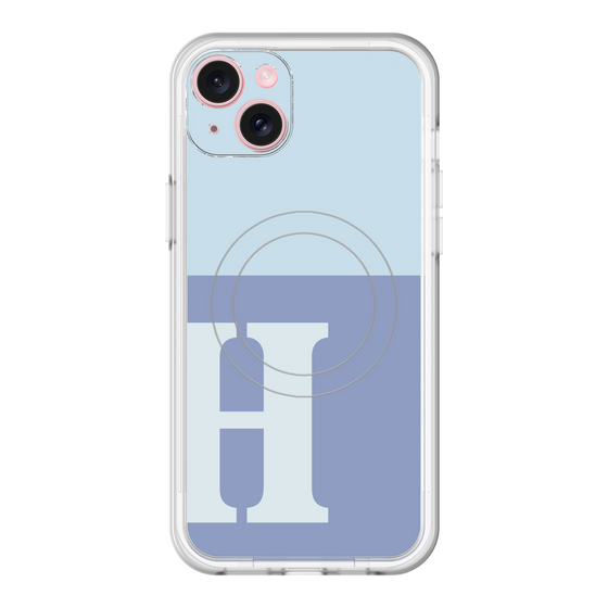 スリムプロテクションプレミアムケース with MagSafe［ オリジナル - initial two tone - H blue ］