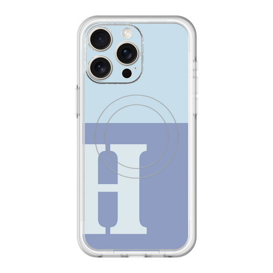 スリムプロテクションプレミアムケース with MagSafe［ オリジナル - initial two tone - H blue ］