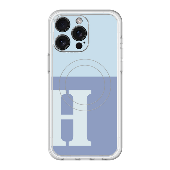 スリムプロテクションプレミアムケース with MagSafe［ オリジナル - initial two tone - H blue ］