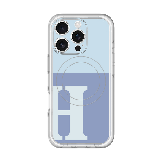 スリムプロテクションプレミアムケース with MagSafe［ オリジナル - initial two tone - H blue ］