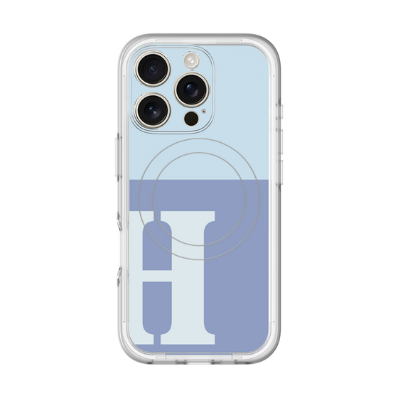 スリムプロテクションプレミアムケース with MagSafe［ オリジナル - initial two tone - H blue ］