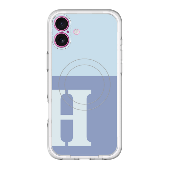 スリムプロテクションプレミアムケース with MagSafe［ オリジナル - initial two tone - H blue ］
