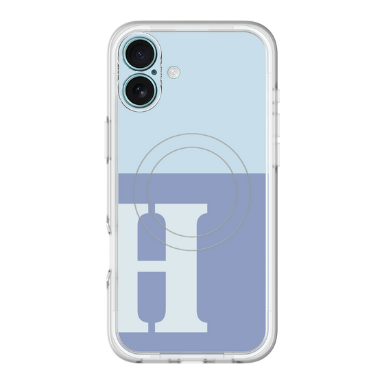 スリムプロテクションプレミアムケース with MagSafe［ オリジナル - initial two tone - H blue ］