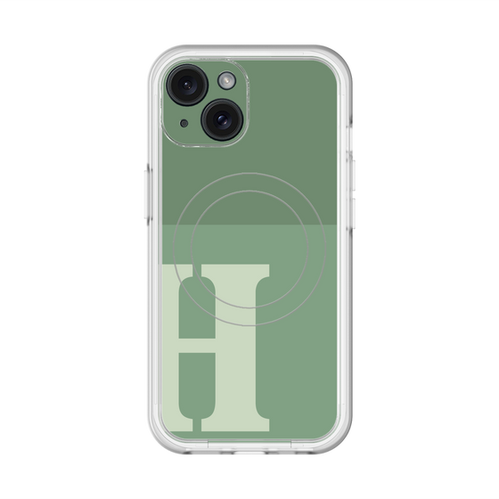スリムプロテクションプレミアムケース with MagSafe［ オリジナル - initial two tone - H green ］