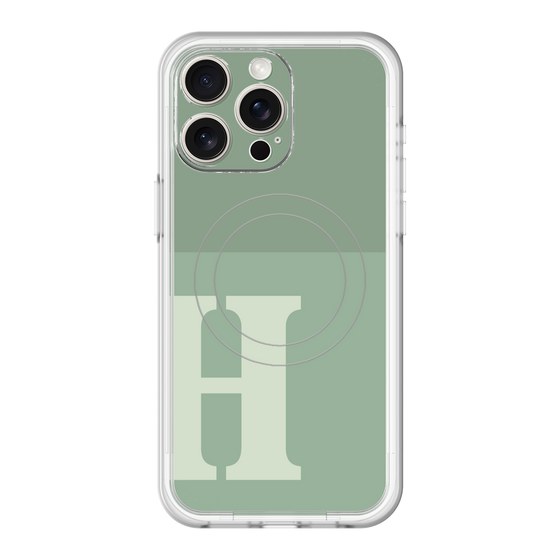 スリムプロテクションプレミアムケース with MagSafe［ オリジナル - initial two tone - H green ］