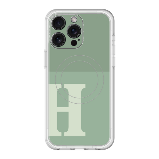 スリムプロテクションプレミアムケース with MagSafe［ オリジナル - initial two tone - H green ］