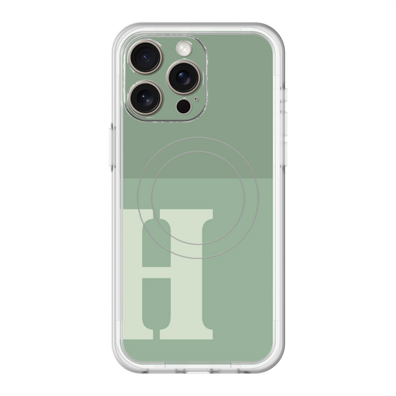 スリムプロテクションプレミアムケース with MagSafe［ オリジナル - initial two tone - H green ］