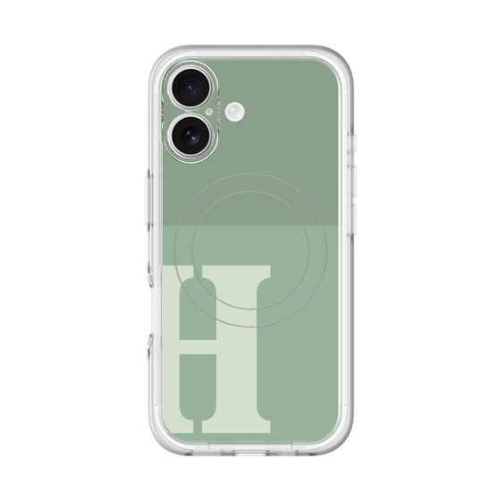 スリムプロテクションプレミアムケース with MagSafe［ オリジナル - initial two tone - H green ］