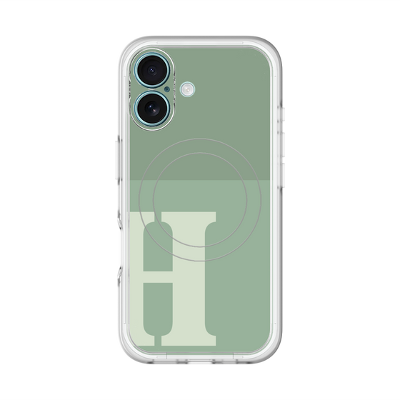 スリムプロテクションプレミアムケース with MagSafe［ オリジナル - initial two tone - H green ］
