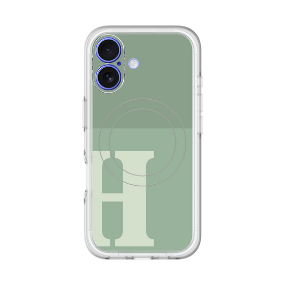 スリムプロテクションプレミアムケース with MagSafe［ オリジナル - initial two tone - H green ］