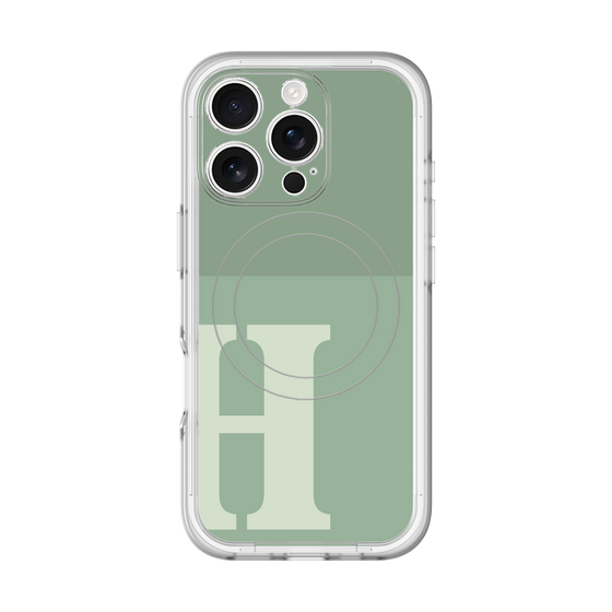 スリムプロテクションプレミアムケース with MagSafe［ オリジナル - initial two tone - H green ］