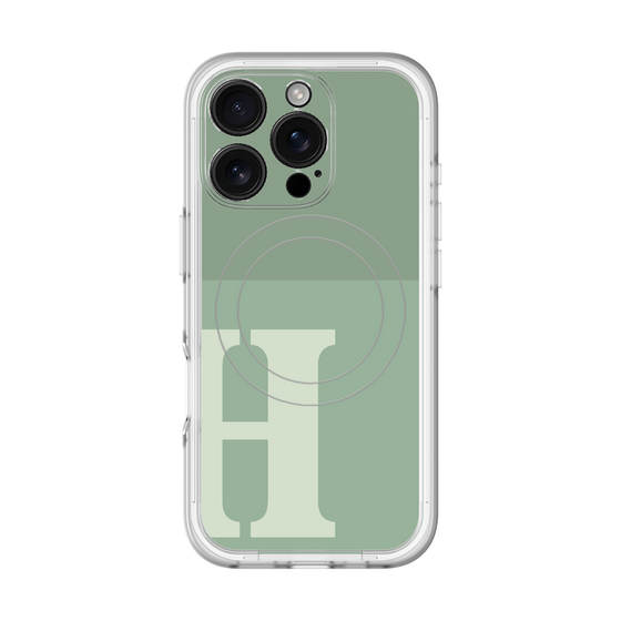 スリムプロテクションプレミアムケース with MagSafe［ オリジナル - initial two tone - H green ］
