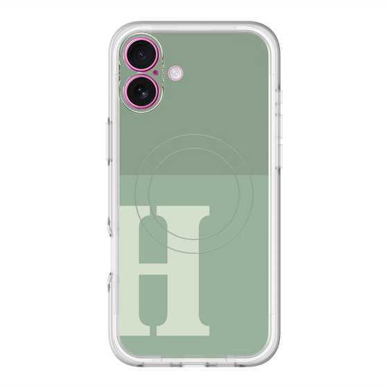 スリムプロテクションプレミアムケース with MagSafe［ オリジナル - initial two tone - H green ］