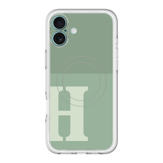 スリムプロテクションプレミアムケース with MagSafe［ オリジナル - initial two tone - H green ］