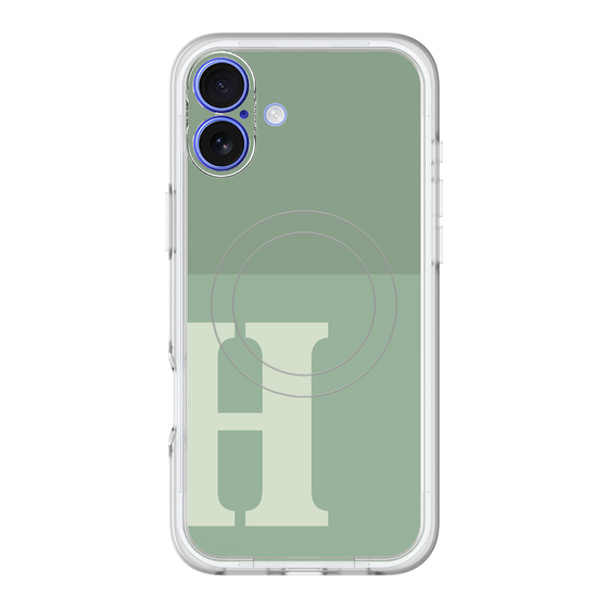 スリムプロテクションプレミアムケース with MagSafe［ オリジナル - initial two tone - H green ］