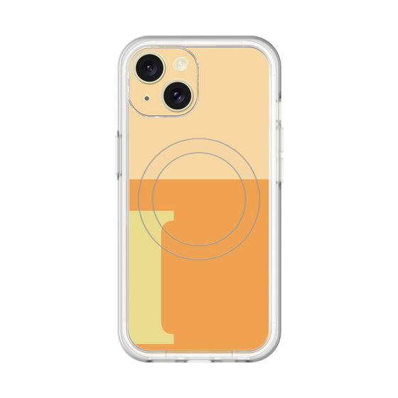 スリムプロテクションプレミアムケース with MagSafe［ オリジナル - initial two tone - I orange ］