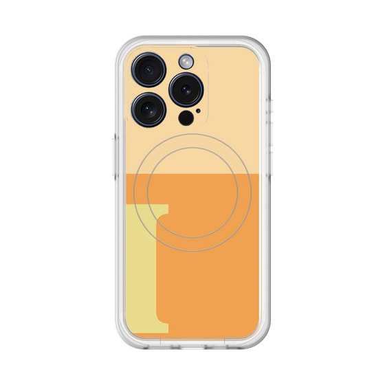 スリムプロテクションプレミアムケース with MagSafe［ オリジナル - initial two tone - I orange ］