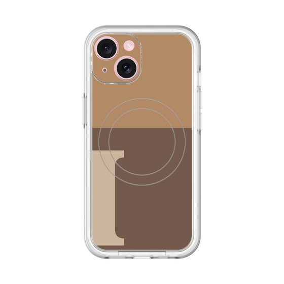 スリムプロテクションプレミアムケース with MagSafe［ オリジナル - initial two tone - I brown ］