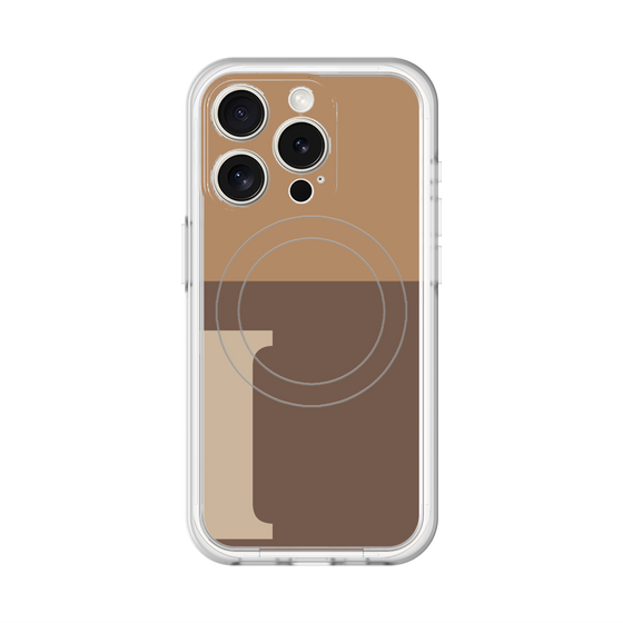 スリムプロテクションプレミアムケース with MagSafe［ オリジナル - initial two tone - I brown ］