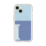 スリムプロテクションプレミアムケース with MagSafe［ オリジナル - initial two tone - I blue ］