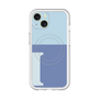 スリムプロテクションプレミアムケース with MagSafe［ オリジナル - initial two tone - I blue ］