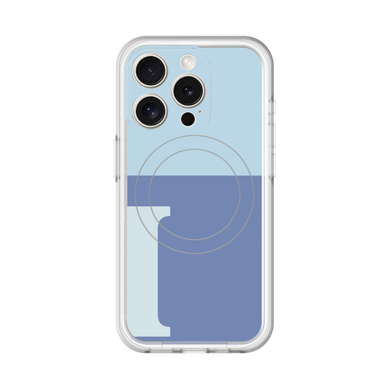 スリムプロテクションプレミアムケース with MagSafe［ オリジナル - initial two tone - I blue ］