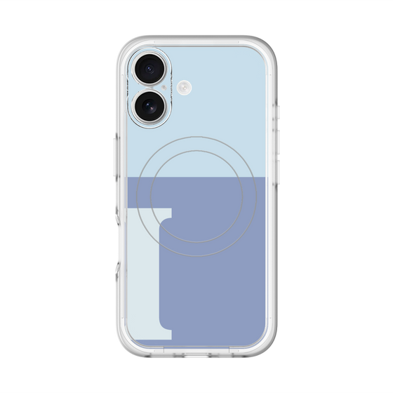 スリムプロテクションプレミアムケース with MagSafe［ オリジナル - initial two tone - I blue ］