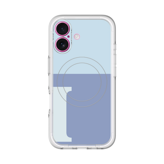 スリムプロテクションプレミアムケース with MagSafe［ オリジナル - initial two tone - I blue ］
