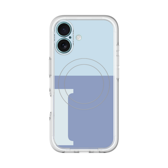 スリムプロテクションプレミアムケース with MagSafe［ オリジナル - initial two tone - I blue ］