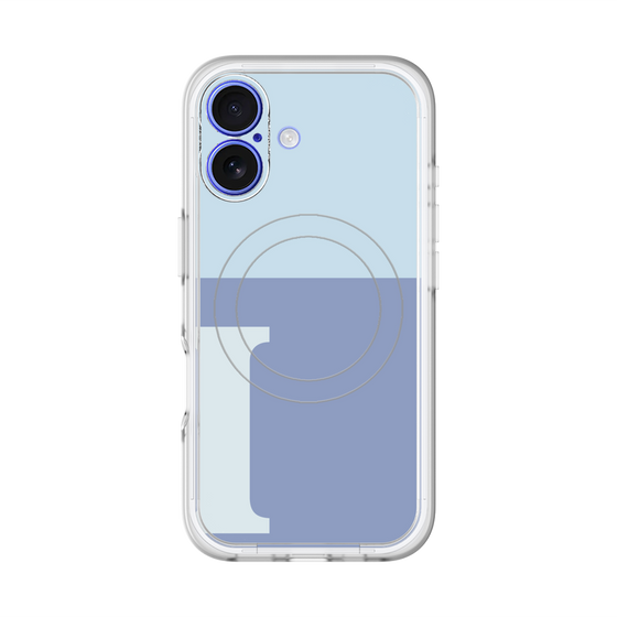 スリムプロテクションプレミアムケース with MagSafe［ オリジナル - initial two tone - I blue ］