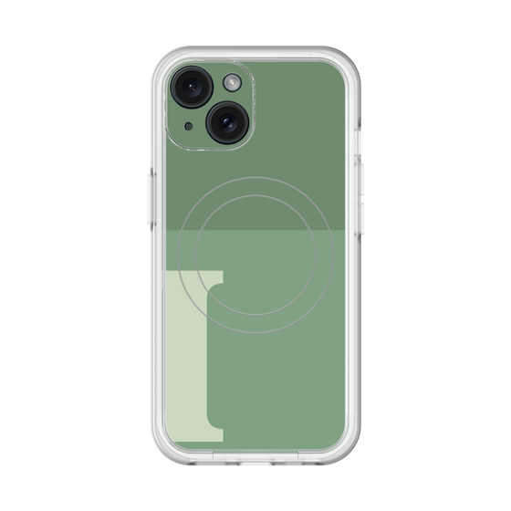 スリムプロテクションプレミアムケース with MagSafe［ オリジナル - initial two tone - I green ］