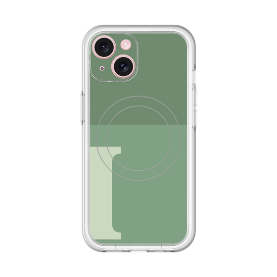 スリムプロテクションプレミアムケース with MagSafe［ オリジナル - initial two tone - I green ］