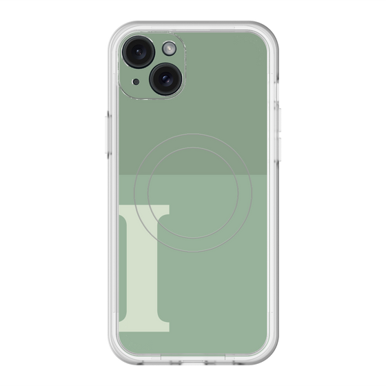 スリムプロテクションプレミアムケース with MagSafe［ オリジナル - initial two tone - I green ］