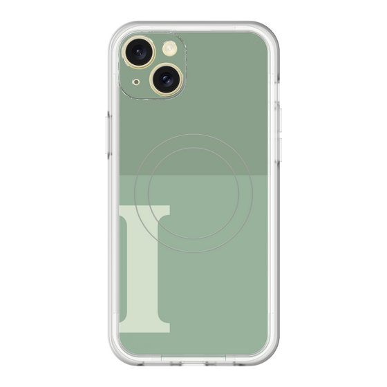 スリムプロテクションプレミアムケース with MagSafe［ オリジナル - initial two tone - I green ］