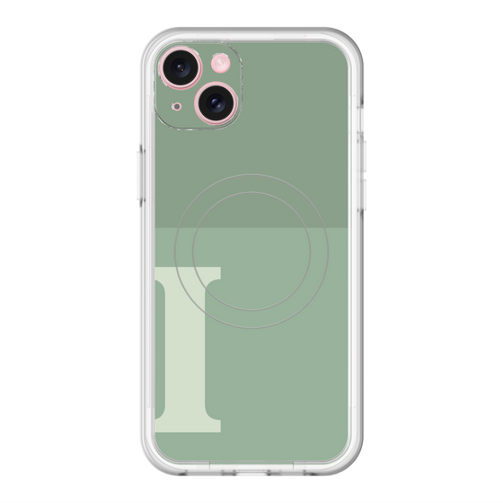 スリムプロテクションプレミアムケース with MagSafe［ オリジナル - initial two tone - I green ］
