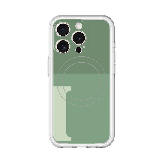 スリムプロテクションプレミアムケース with MagSafe［ オリジナル - initial two tone - I green ］