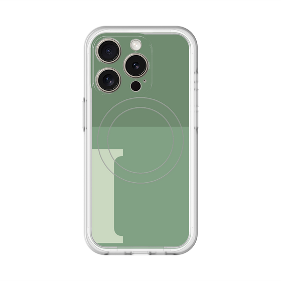 スリムプロテクションプレミアムケース with MagSafe［ オリジナル - initial two tone - I green ］