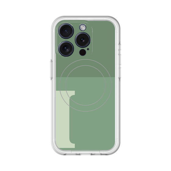 スリムプロテクションプレミアムケース with MagSafe［ オリジナル - initial two tone - I green ］