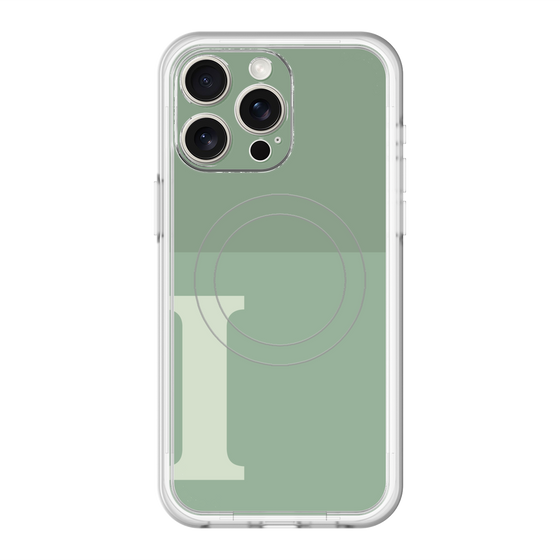 スリムプロテクションプレミアムケース with MagSafe［ オリジナル - initial two tone - I green ］
