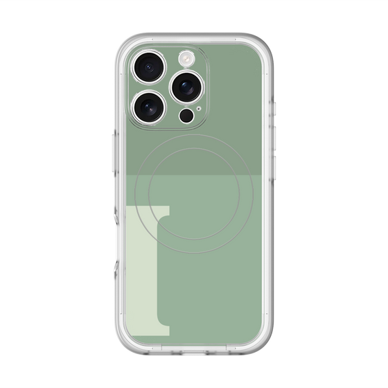 スリムプロテクションプレミアムケース with MagSafe［ オリジナル - initial two tone - I green ］